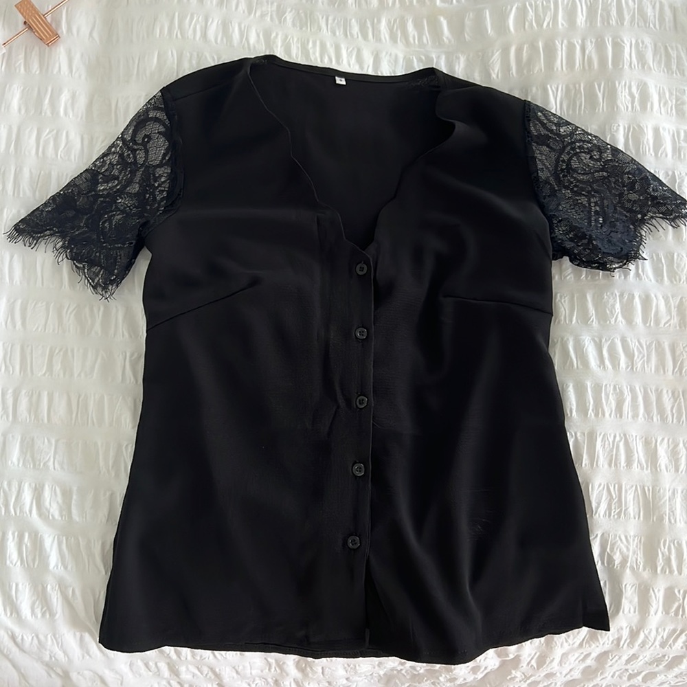 Black button down blouse